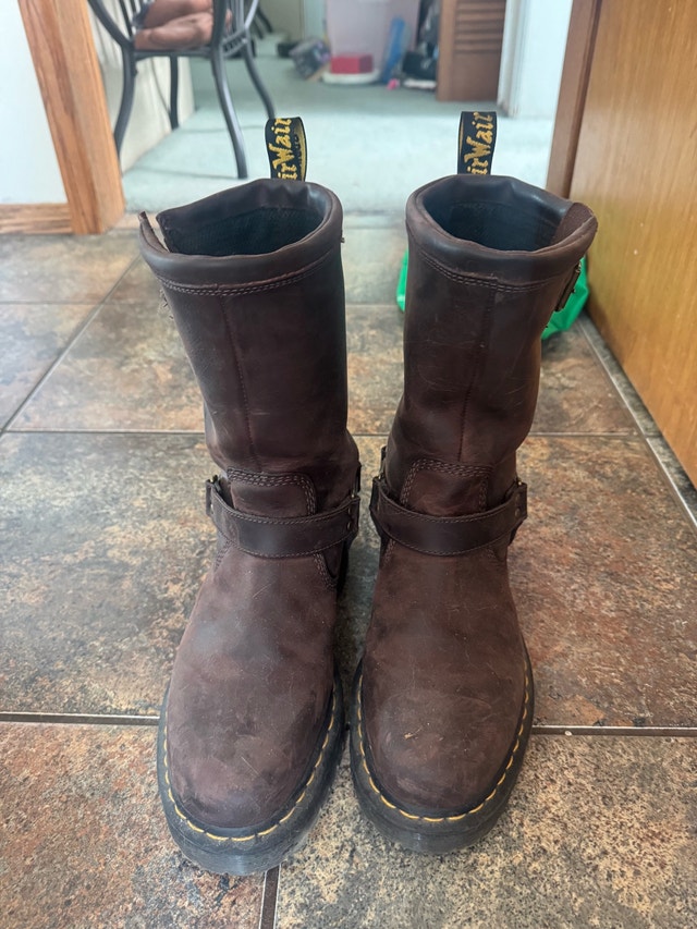 Dr. Martens Anistone Hi Leather Biker Boots Size 9 Men's - photo 4
