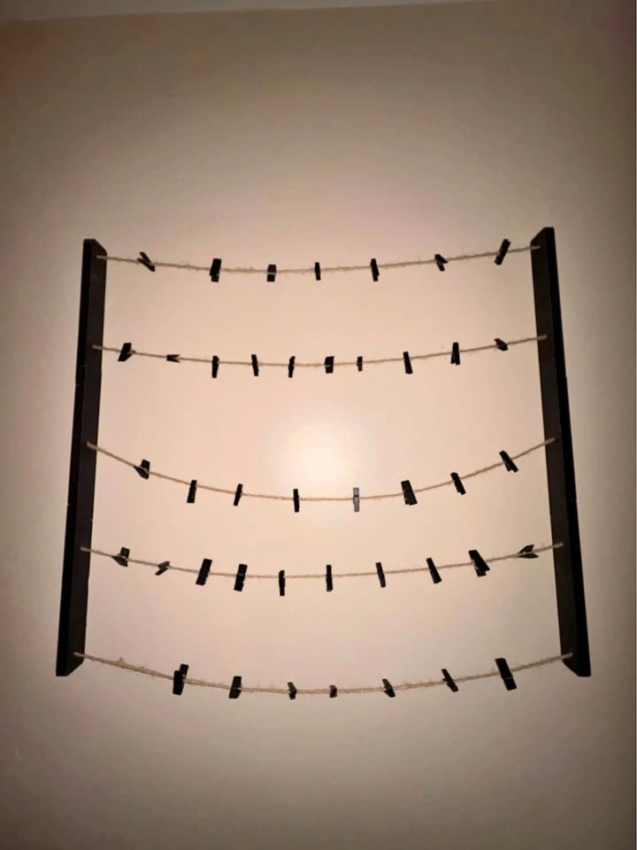 Wall Mounted Photo Display with Clips
