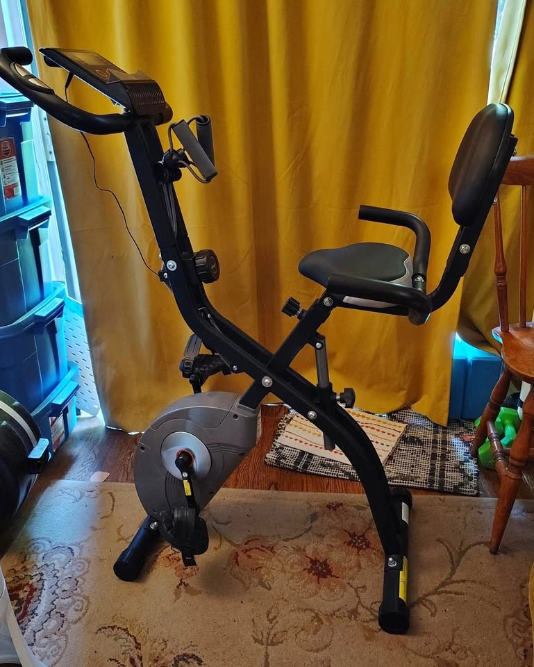 Folding Exercise bike with resistance bands