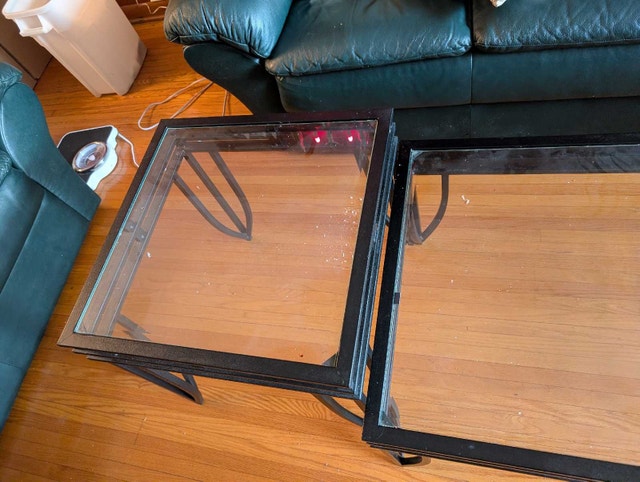 glass table set