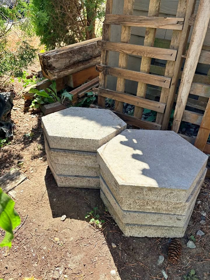 Hexagon Concrete Bricks Stepping Stones x 8