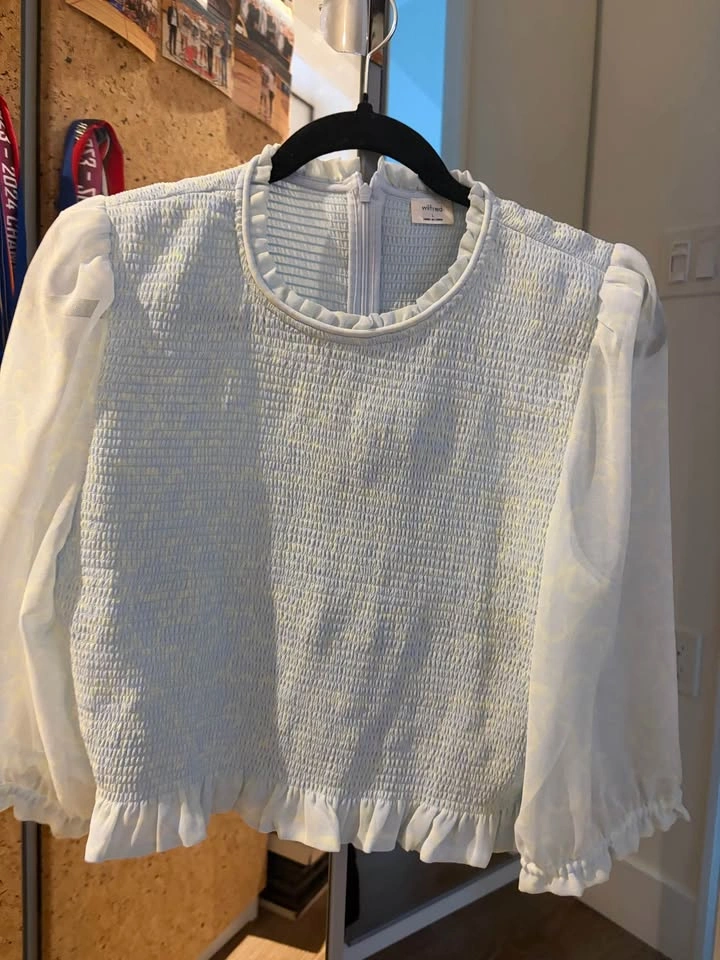 Wilfred Smocked Long Sleeve Blouse Size L - photo 2
