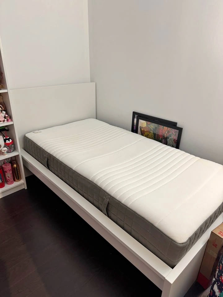 IKEA HAUGSVÄR Hybrid mattress - Twin, Dark Grey