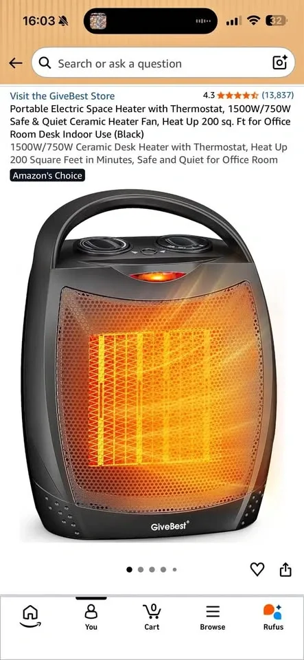 GiveBest Portable Electric Space Heater