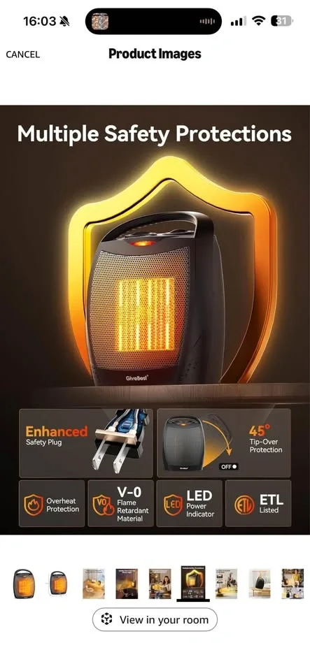 GiveBest Portable Electric Space Heater - photo 2