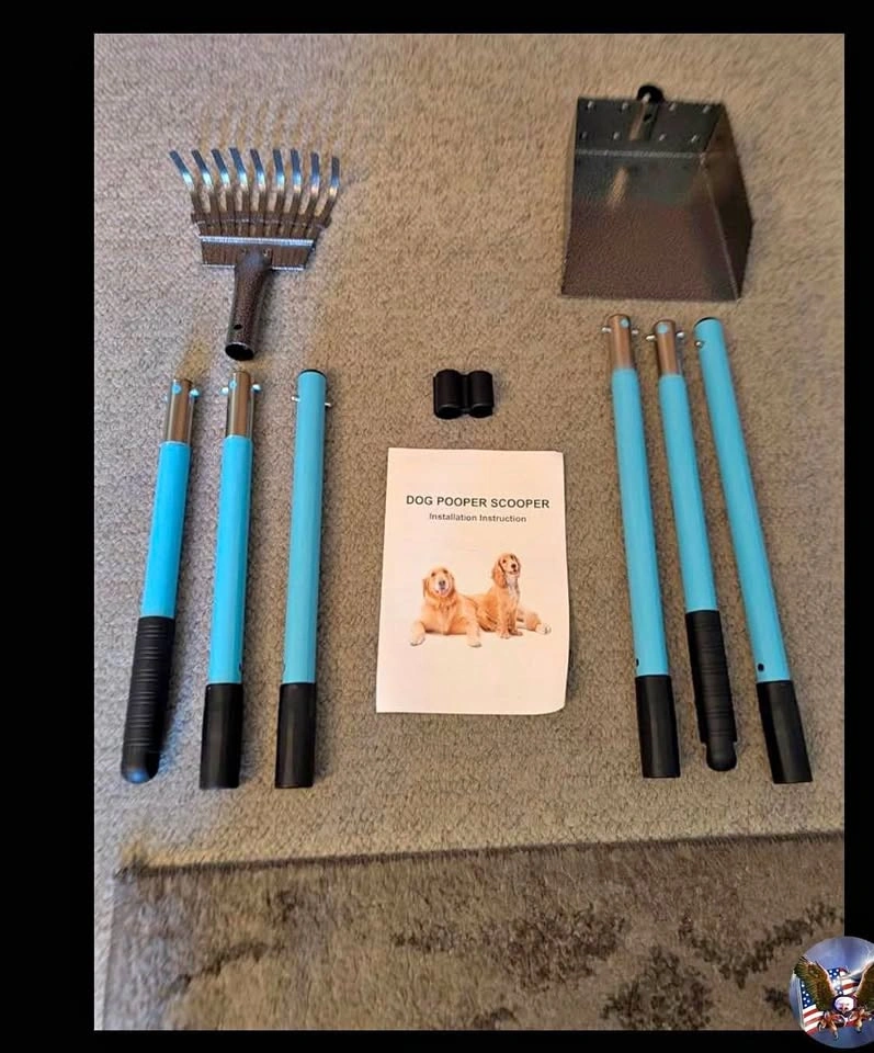 Stainless Steel Dog Pooper Scooper with Long Handle