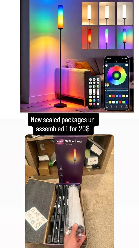 RGB LED Smart Floor Lamp with Music Sync & DIY Mode