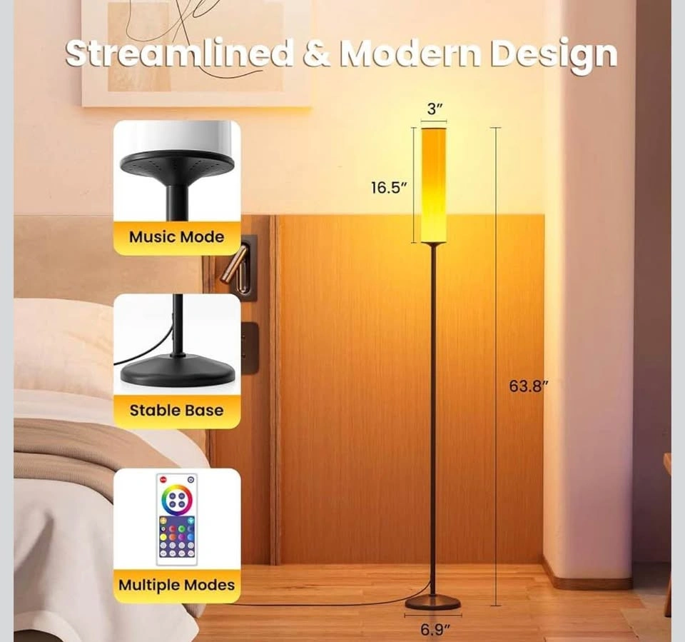 RGB LED Smart Floor Lamp with Music Sync & DIY Mode - photo 2