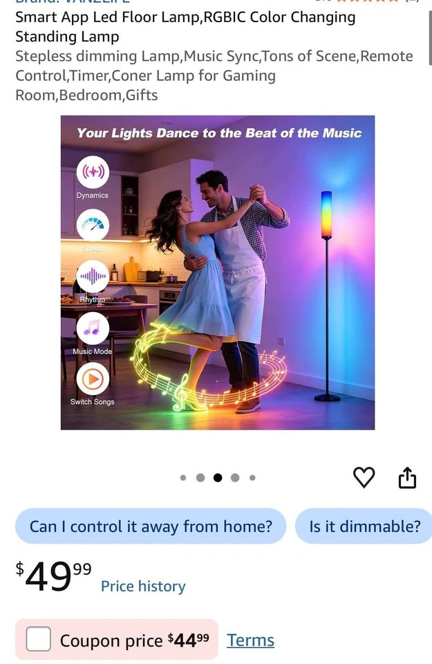 RGB LED Smart Floor Lamp with Music Sync & DIY Mode - photo 4