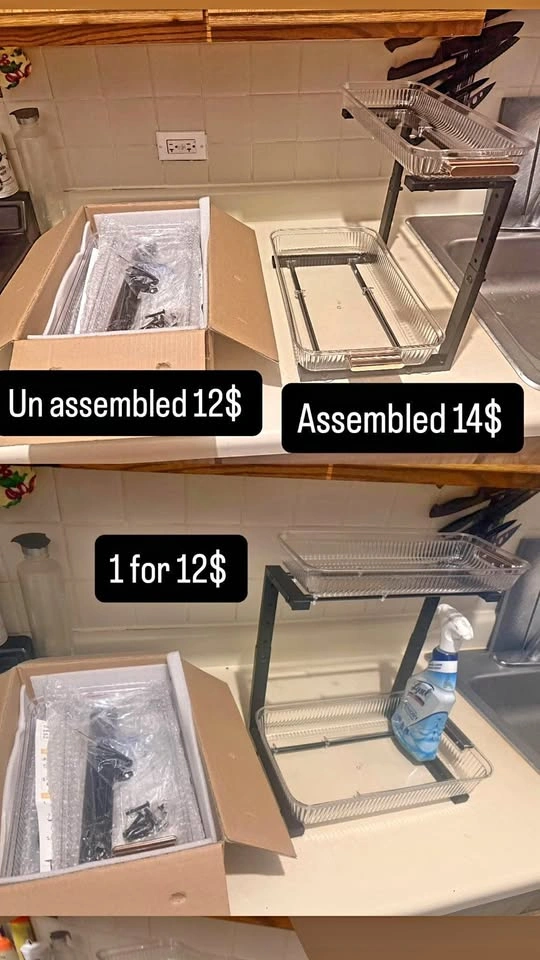 Under Sink Organizer Multi-Purpose Pull-Out Storage Shelf