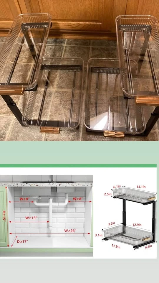 Under Sink Organizer Multi-Purpose Pull-Out Storage Shelf - photo 5