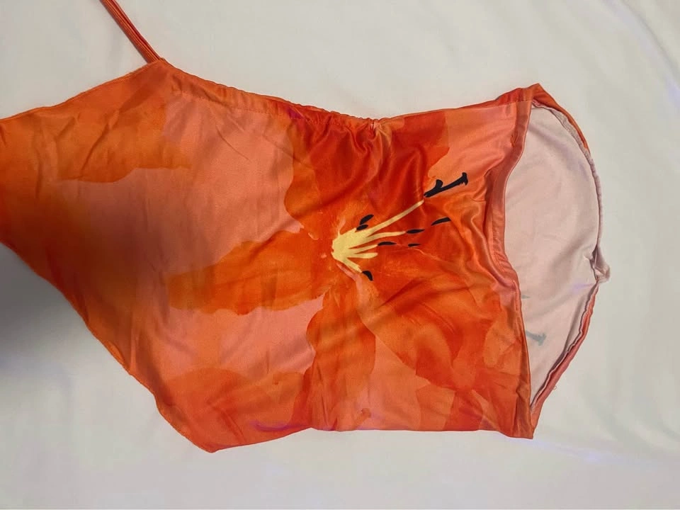 Summer orange flower tube top - photo 4