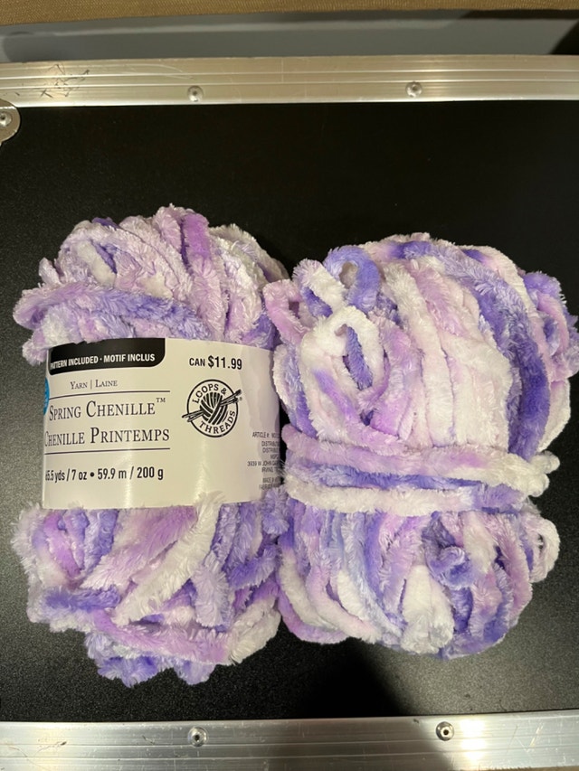 Loops & Threads Spring Chenille, Purple Ombre Yarn x2