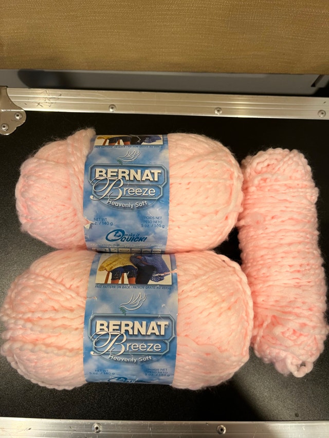 Bernat Breeze Heavenly Soft, Soft Pink Yarn x2 Plus A Little Ext