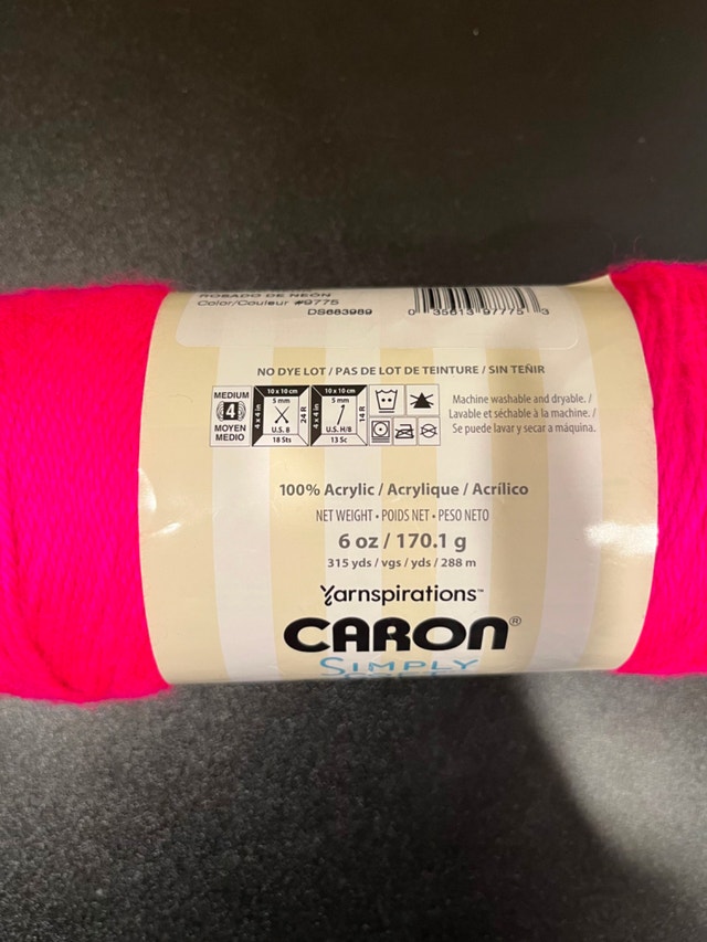 Caron Simply Soft, 170g Neon Pink Yarn - photo 3
