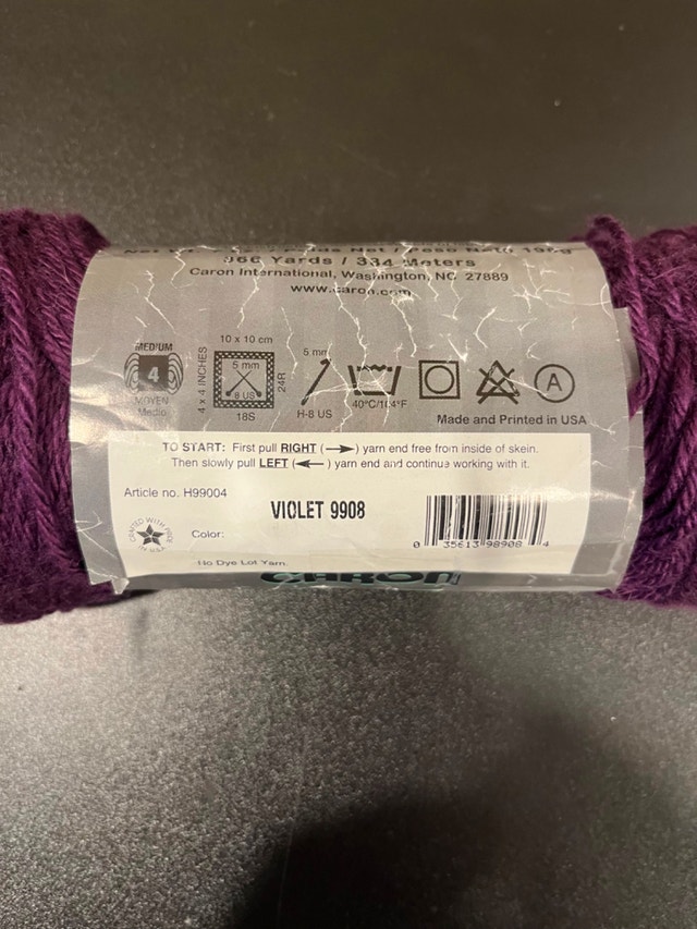 Caron Simply Soft, 198g Violet Yarn - photo 3