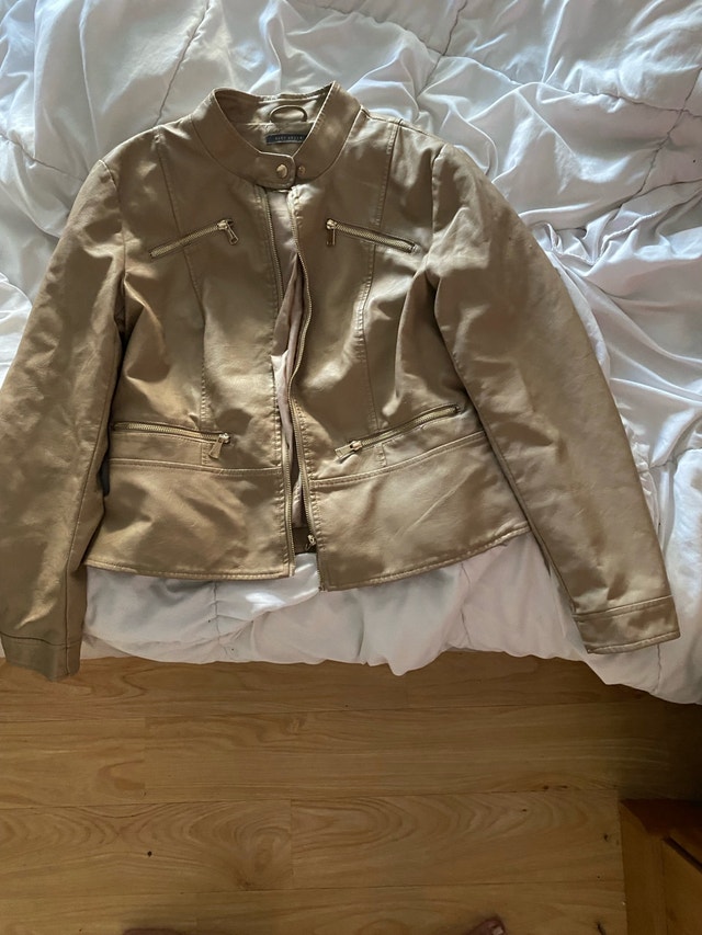 Suzy Shier Tan “leather jacket”