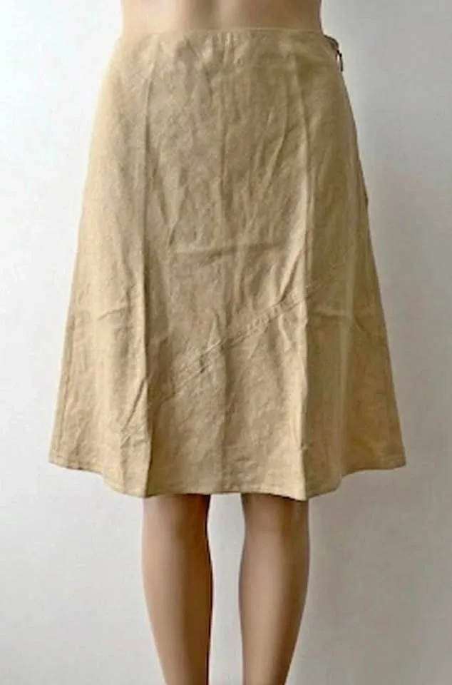 Banana Republic Tan A-Line Linen Skirt Size 2