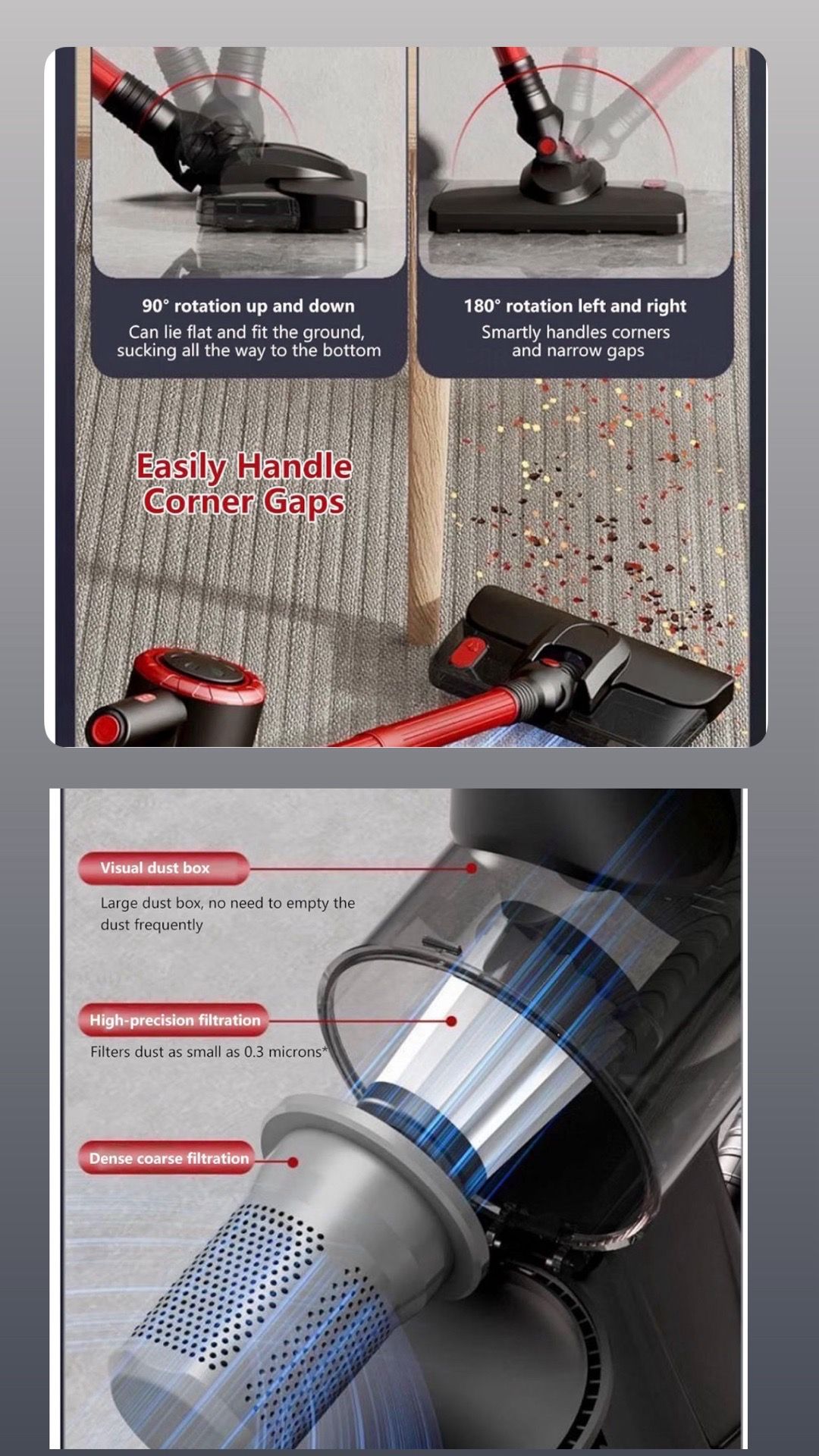 Lightweight Cordless Stick Vacuum - 45 Min Runtime - photo 5