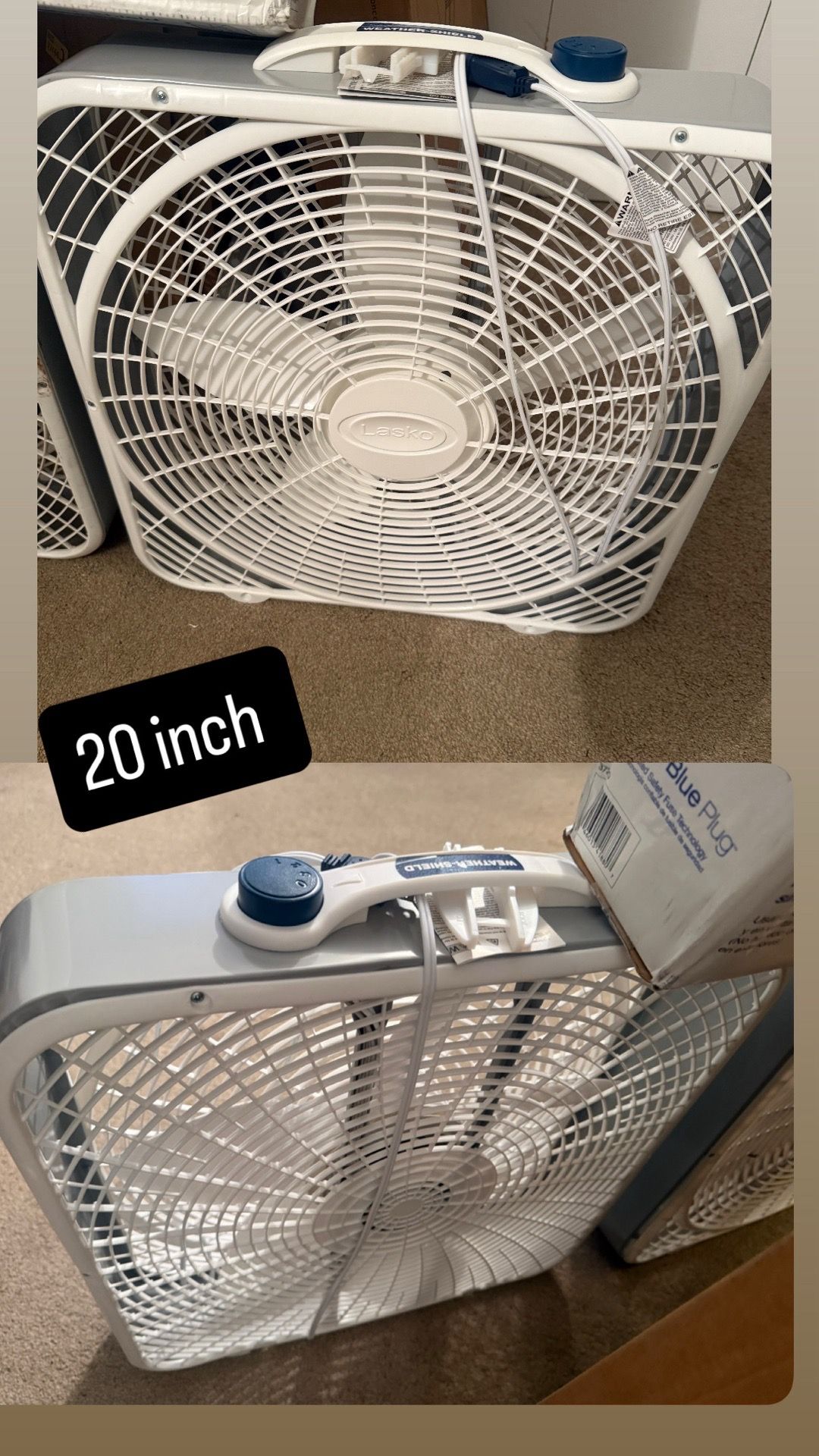 Lasko 20-Inch Weather-Shield Performance Box Fan