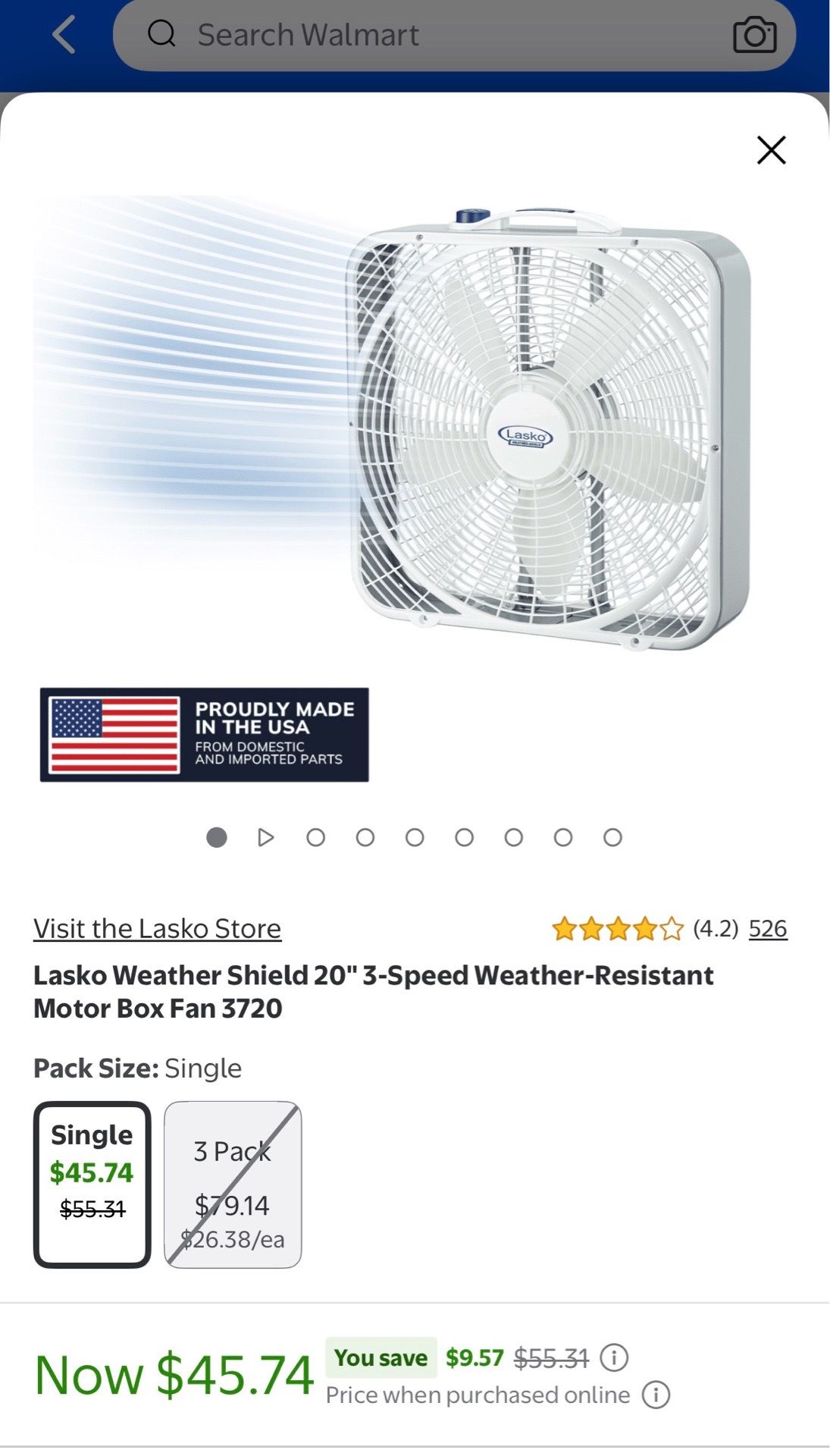 Lasko 20-Inch Weather-Shield Performance Box Fan - photo 2