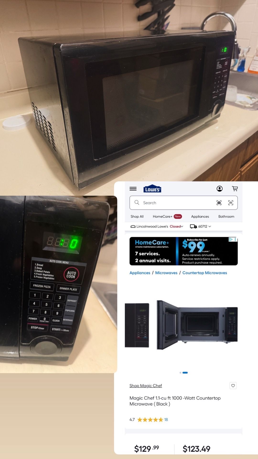 1.1 cu. ft. Countertop Microwave 1000W - photo 4