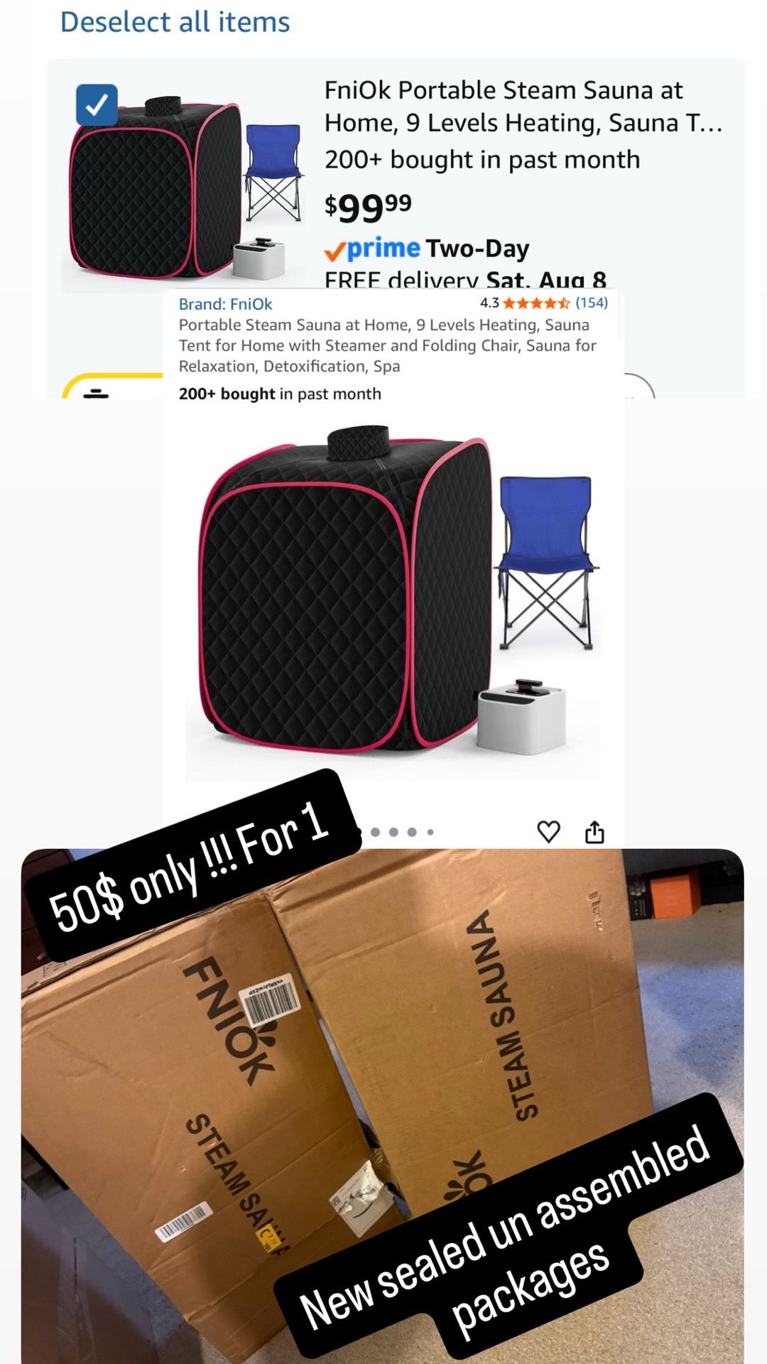 Portable Steam Sauna with Steamer and Folding Chair