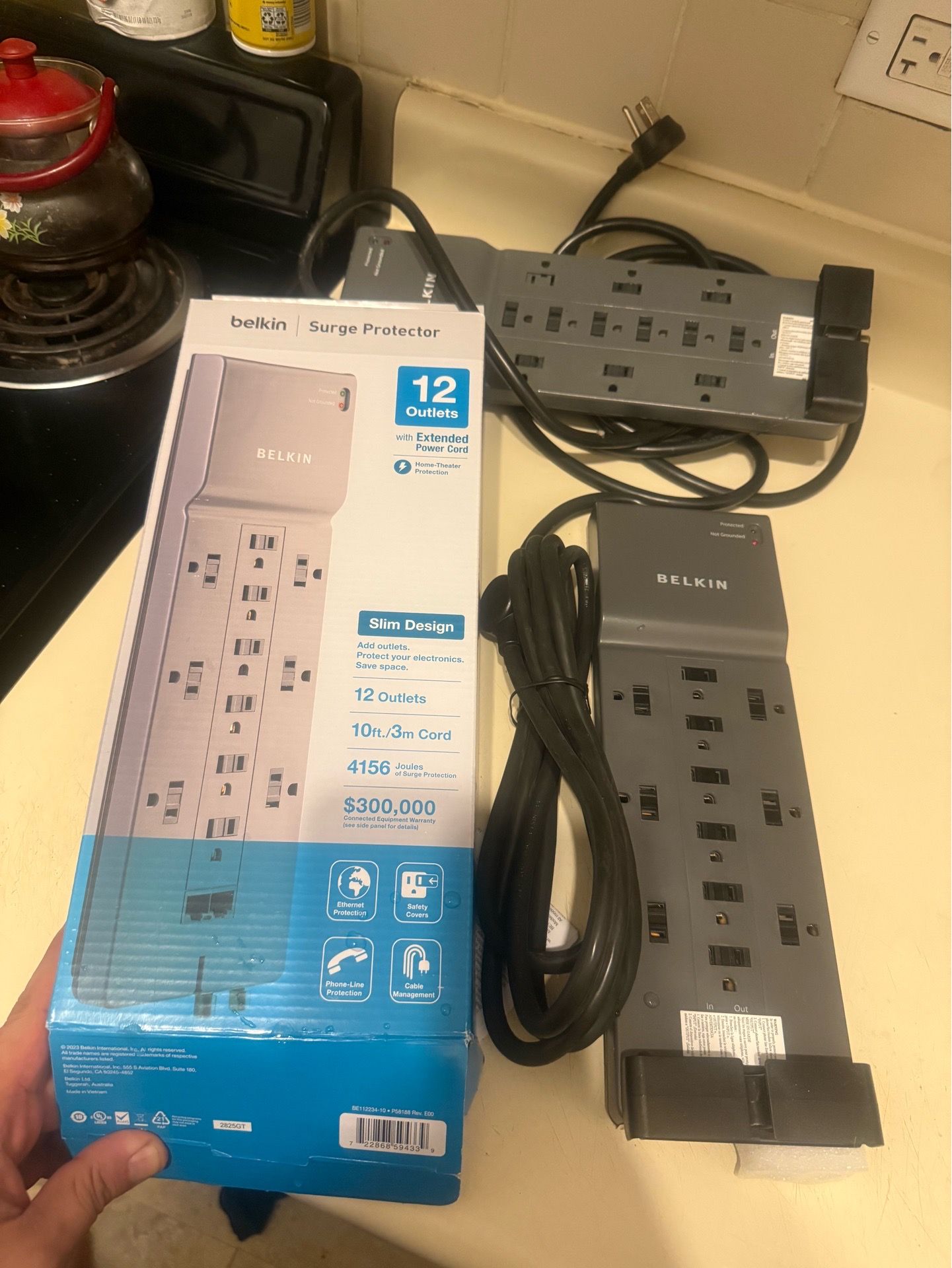 Power Strip Surge Protector 12 Outlets 10ft Extension Cord - photo 3
