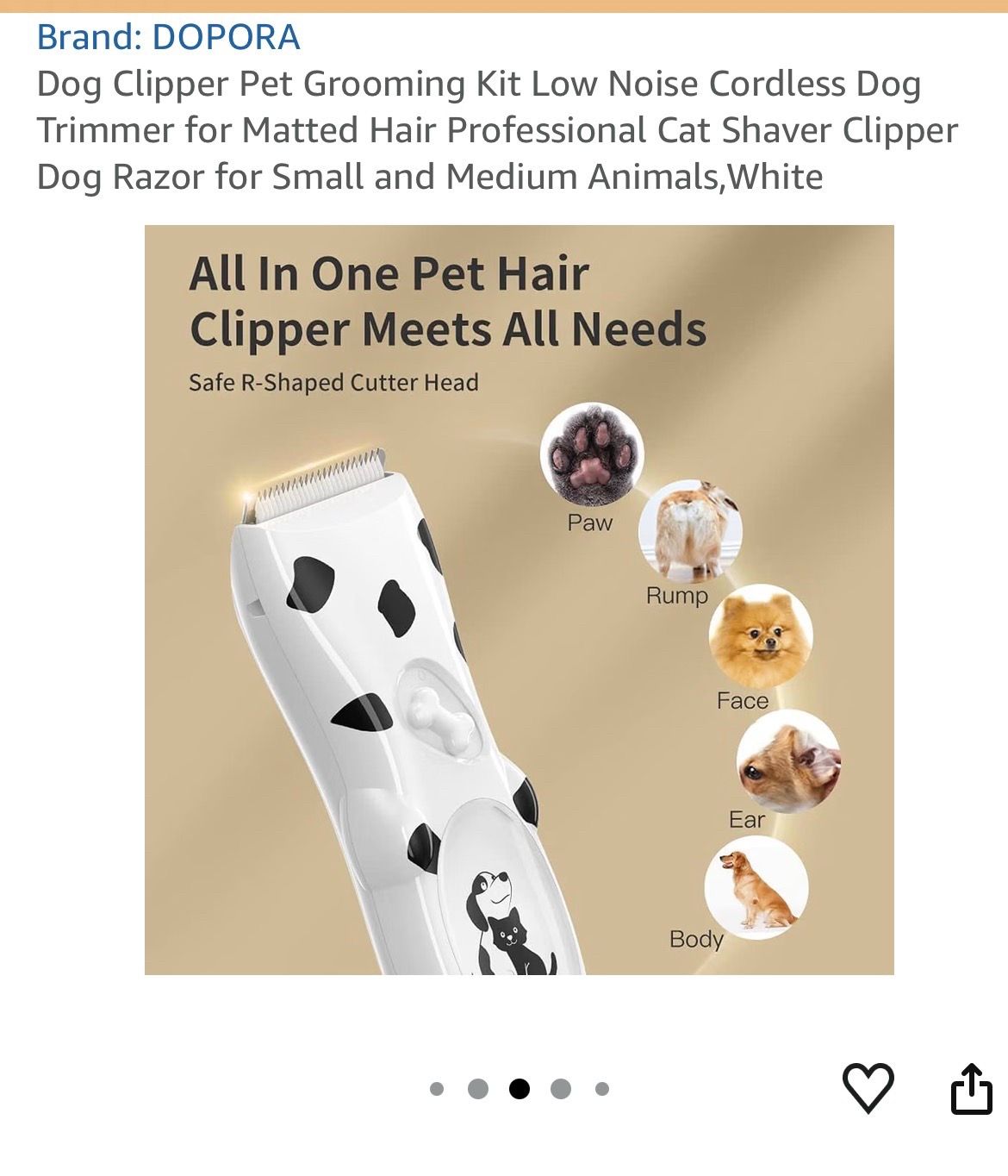 Dog Clippers, Low Noise Rechargeable Dog Grooming Kit - photo 4