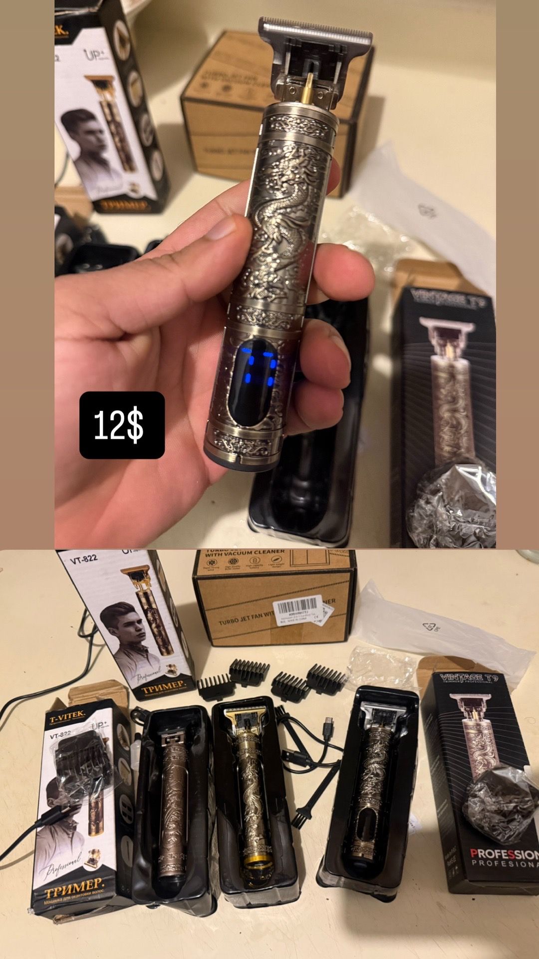 Cordless Hair Clippers Trimmer with LED Display