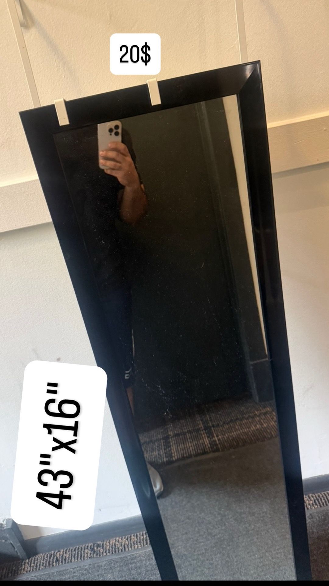43"x16" Modern Full Body Rectangle Mirror