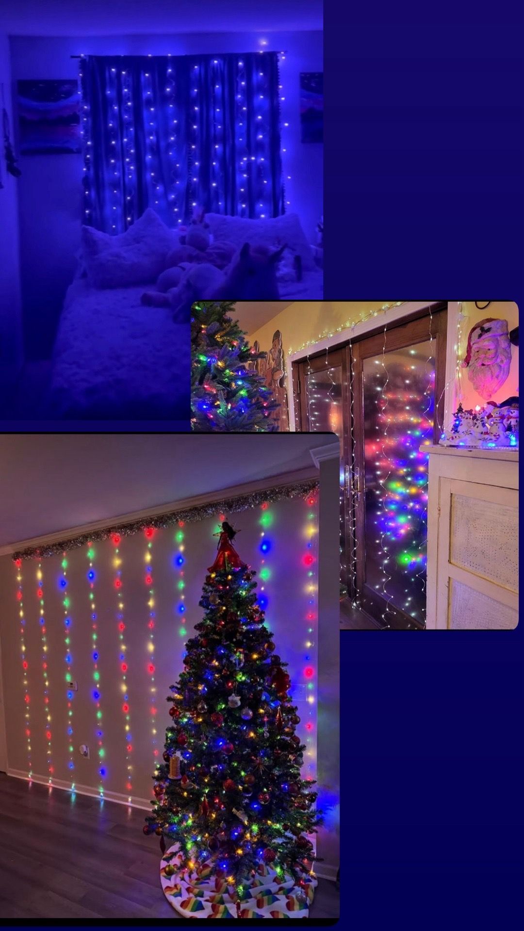 300LED Fairy Curtain Lights 9.8x9.8Ft Warm White USB - photo 4