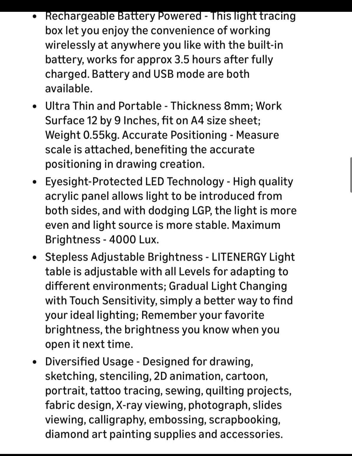 Rechargeable LED Tracing Light Box for Art and Drawing - photo 4