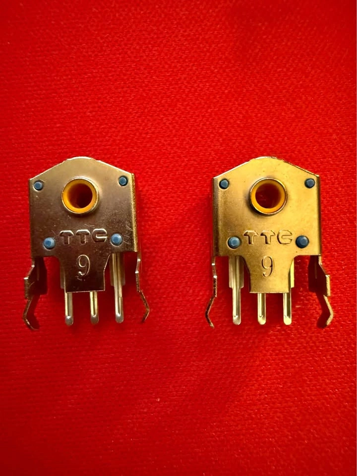 2 TTC Dustproof Gold 9mm Mouse Scroll Wheel Encoders