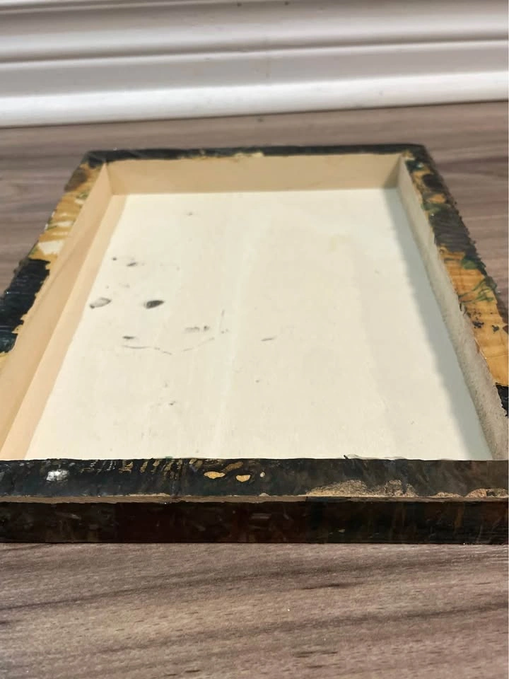 Abstract Acrylic Painting with Epoxy Finish Wooden Art Handmade - photo 5
