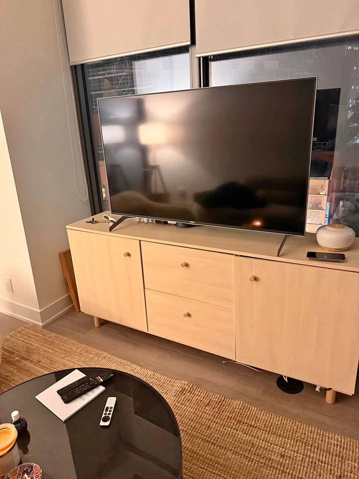 Modern TV Stand / Media Console – Light Wood Finish