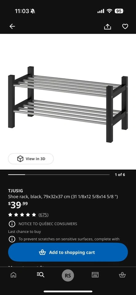 IKEA TJUSIG Shoe Rack - photo 4