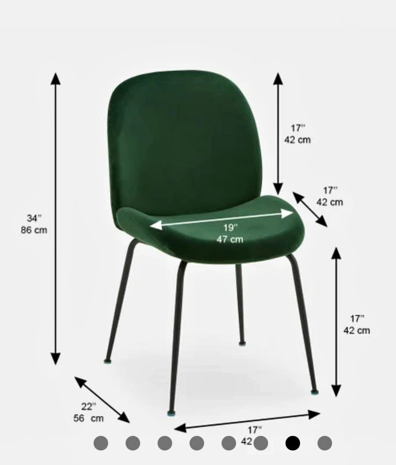 Set of 4 - structube velvet green dining chairs