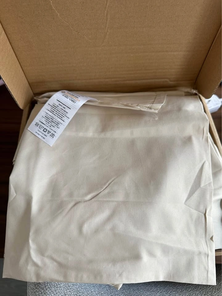 New in box - 3 pcs Twin XL bed sheet set (beige) - photo 2