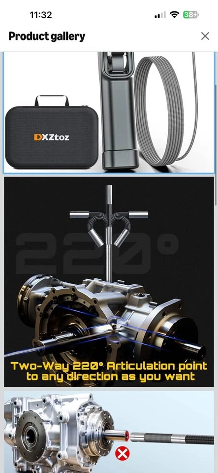 DXZtoz 3.9mm Two-Way Articulating Borescope - photo 2