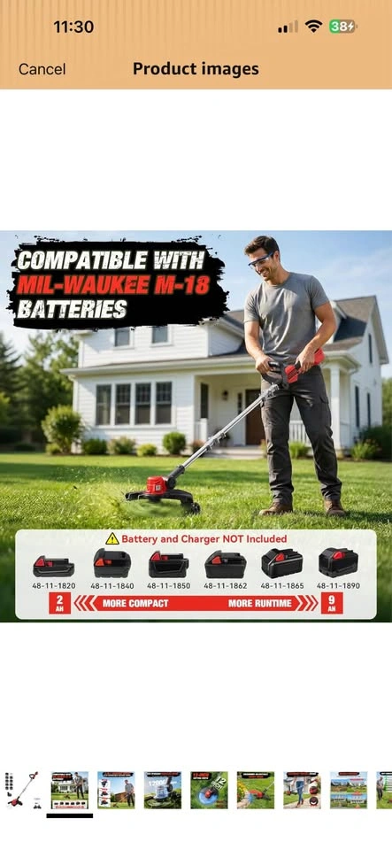 3-in-1 Cordless String Trimmer Edger Mower for Milwaukee M18 - photo 2
