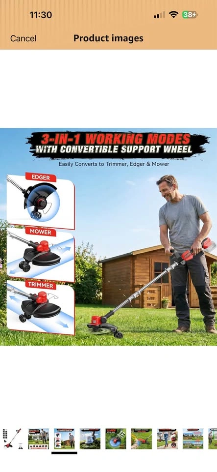 3-in-1 Cordless String Trimmer Edger Mower for Milwaukee M18 - photo 3
