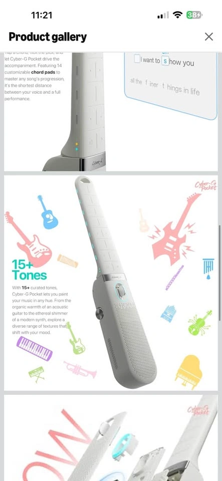 Enya CYBER-G Pocket Guitar with 15 Instrument Tones - photo 5