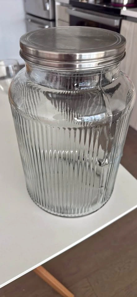 Glass Beverage Dispenser with Metal Spigot