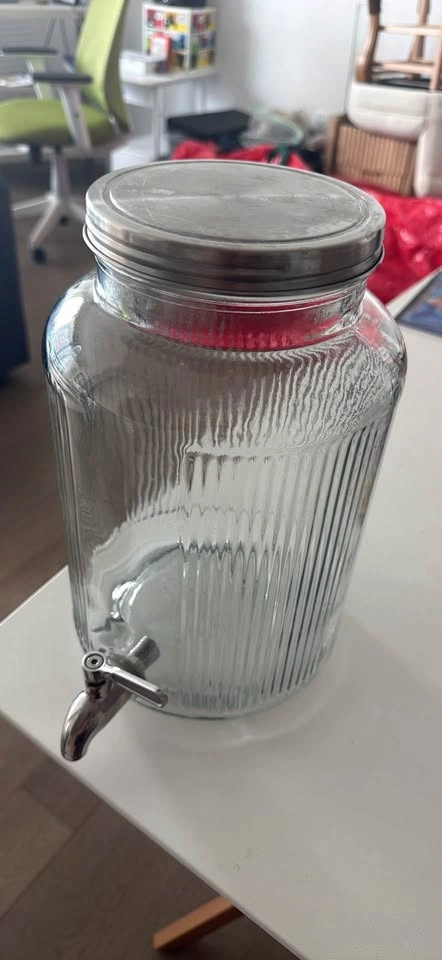 Glass Beverage Dispenser with Metal Spigot - photo 2
