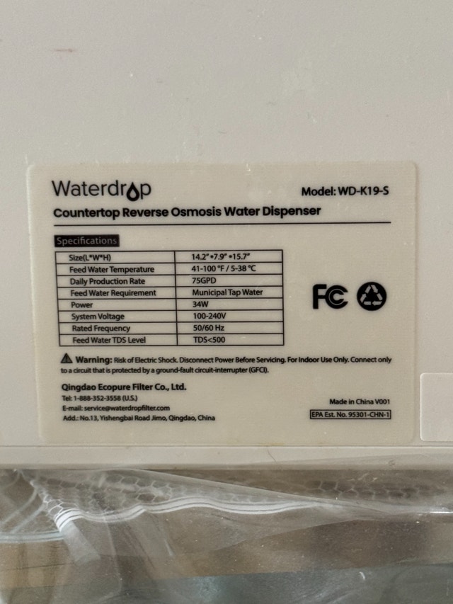 Waterdrop K19 Countertop Reverse Osmosis Water Dispenser - photo 2