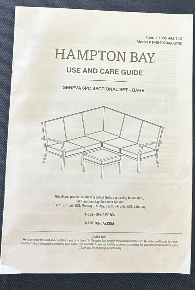 BNIB Hampton Bay Geneva Brown Wicker Outdoor Sectional Sofa - photo 4