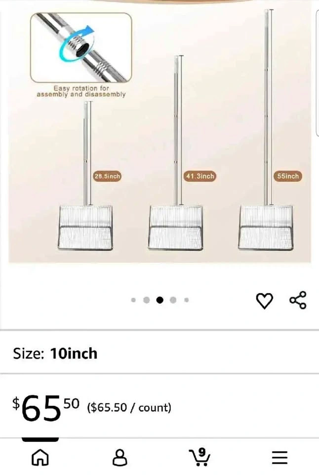 BNIB 10" wide pooper scooper 28"-55" pole