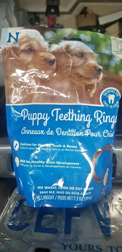 New 6 pack peanut butter flavor teething rings/ dental rounds