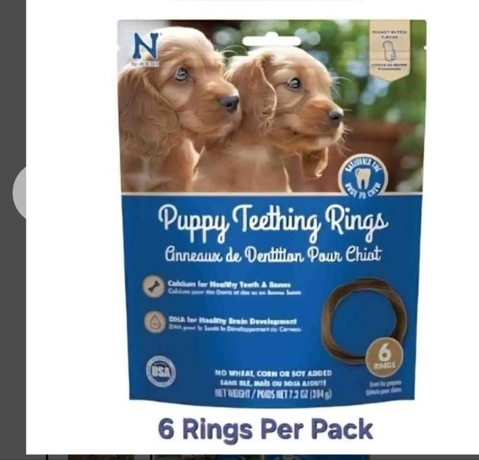 New 6 pack peanut butter flavor teething rings/ dental rounds - photo 2